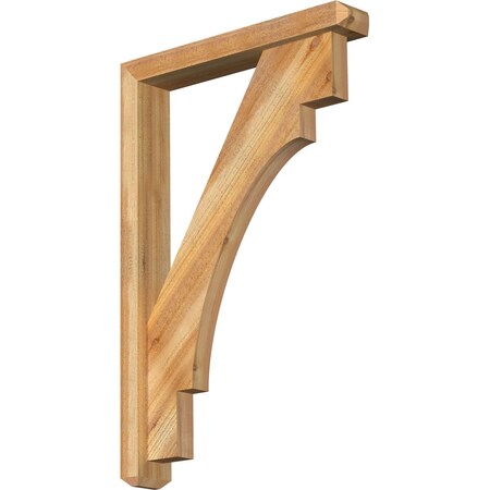 Ekena Millwork Merced Craftsman Rough Sawn Bracket w/ Offset Brace, Western Red Cedar, 4"W x 24"D x 36"H BKT0402X24X36MRC04RWR